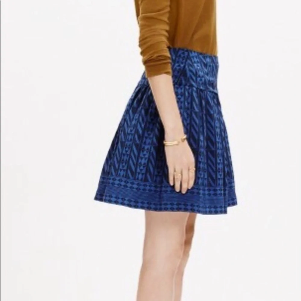 Madewell Skyline 100% Silk Skirt Geometric Print Sz 2 - Picture 4 of 6